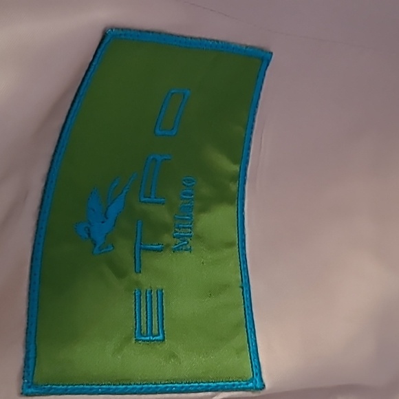 ETRO Mens 50R EU/40R US Seersucker Blazer Jacket Sport Coat Striped Blue White - Picture 5 of 8